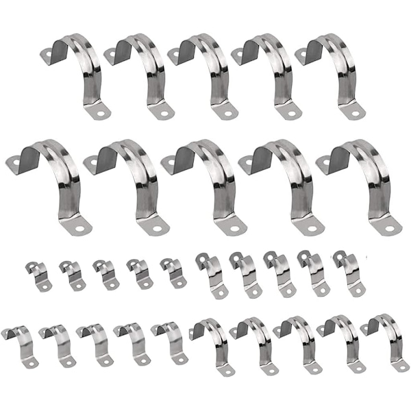 30 kpl U-putken kiinnike rengas 304 ruostumaton teräs, 20 mm/25 mm/32 mm, ZQKLA