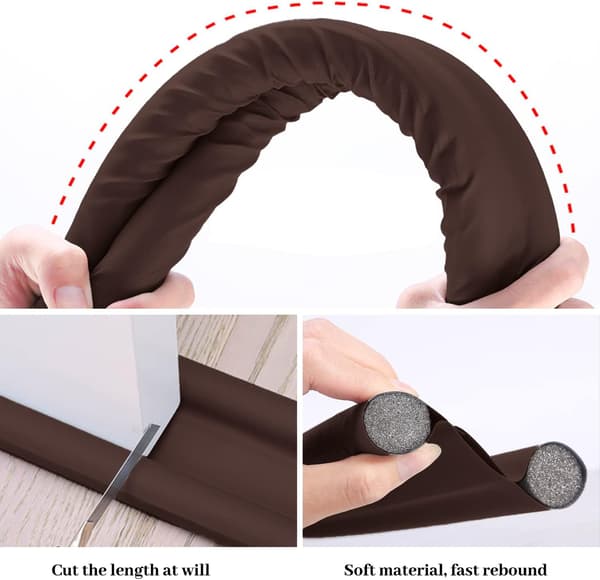 Dørtrækstop, Dørbundspakning, (95cm, Kaffe Farve), ZQKLA