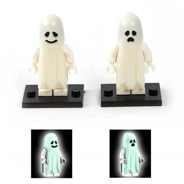 Spøgelsesmodel Actionfigurer ABS Smilende Lysende Gyser Byggeklodser Legetøj Små Klodser Legetøj Minifigur