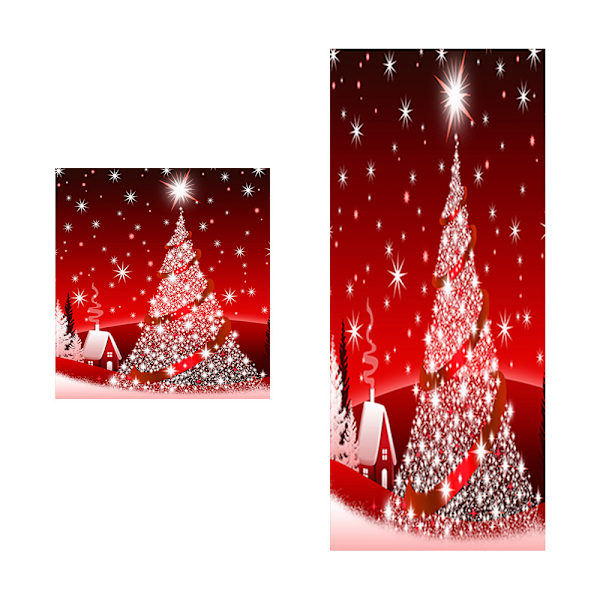 3D Julgran Trappstegsdekaler - 6 st/set Jul T,ZQKLA