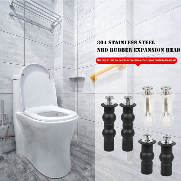 3 Par Toilet Sædehængselbeslag, Toiletbeslagsskruer, ZQKLA