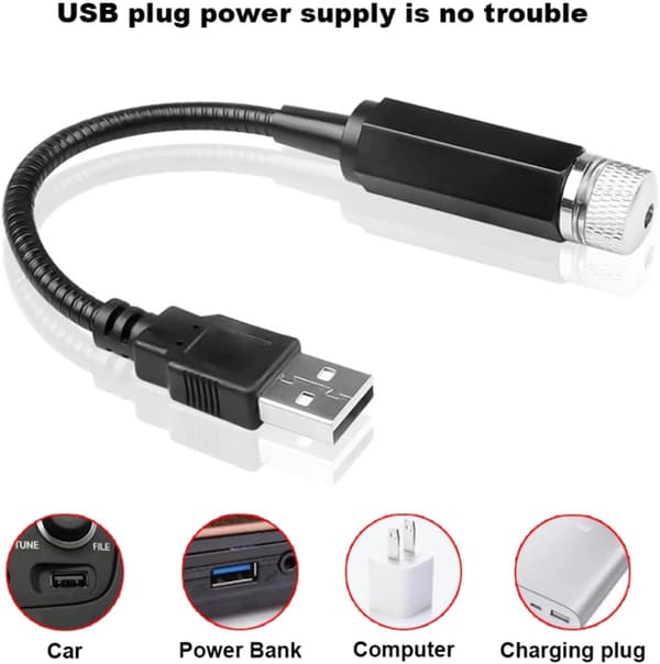 2 stk Mini LED-projeksjonslampe Stjernenatt USB-plugg, USB Du, ZQKLA