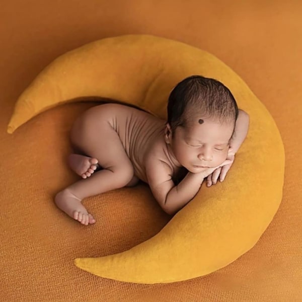 Nyfödd fotografi rekvisita, pojke flicka Crescent Moon poserande kudde en