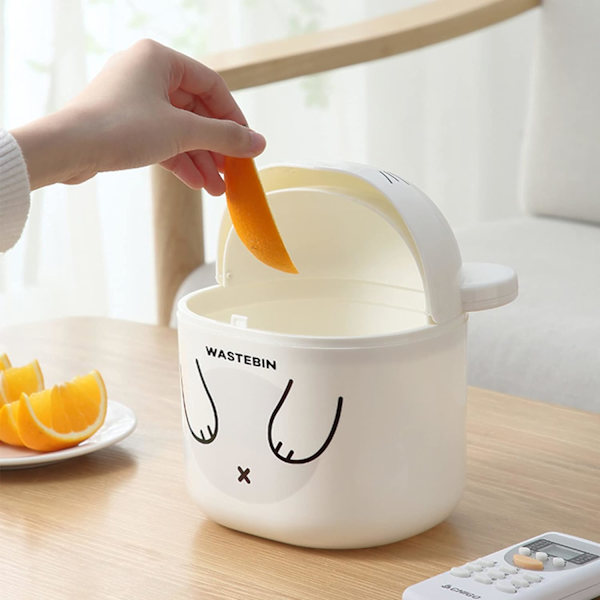 Mini søppelbøtte for benkeplate med lokk, liten søppelbøtte for skrivebord, Wa,ZQKLA