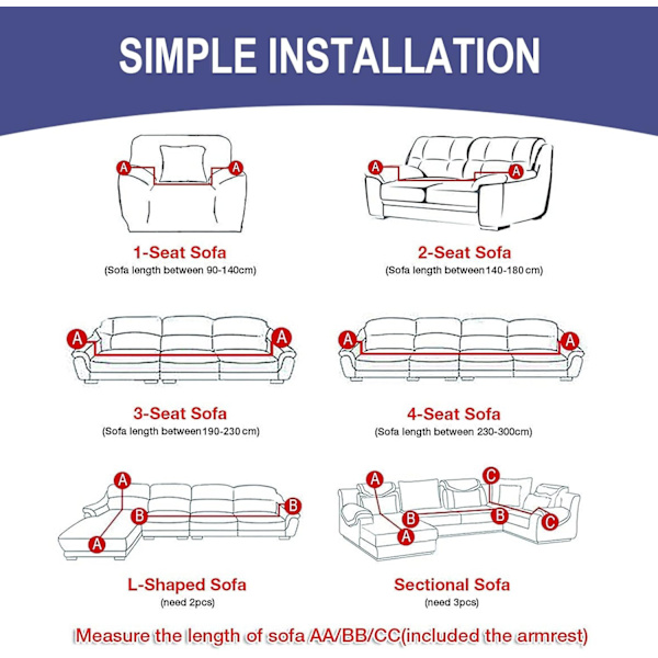 Print Stretch Sofabetræk, Moderne Skridsikker 3 Personers Elastisk Sofa, ZQKLA