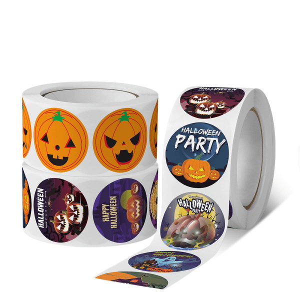 1500 Pcs Halloween Gift Box Round Label halloween Gift Stick,ZQKLA