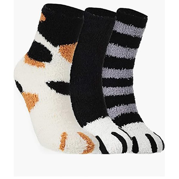 Cat Claw Socks Fluffy Cat Sovstrumpor Bekväma katttofflor