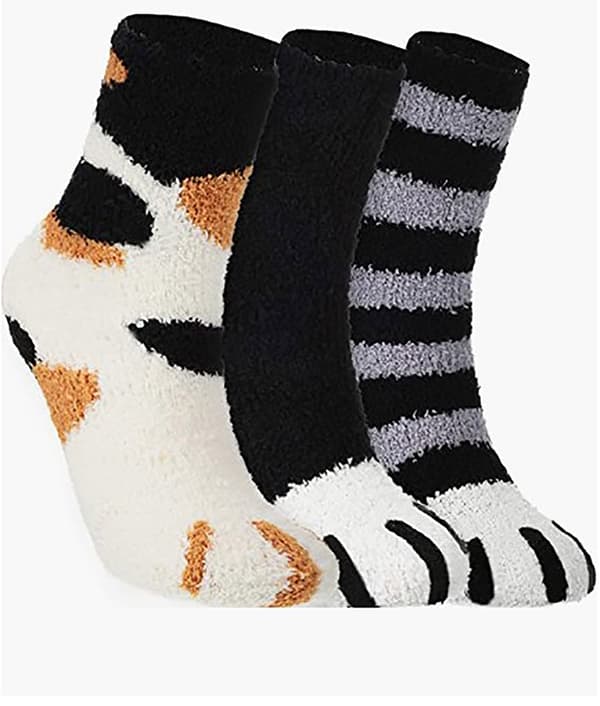 Kattklo Strumpor Fluffiga Kattsockor Bekväma Katttofflor