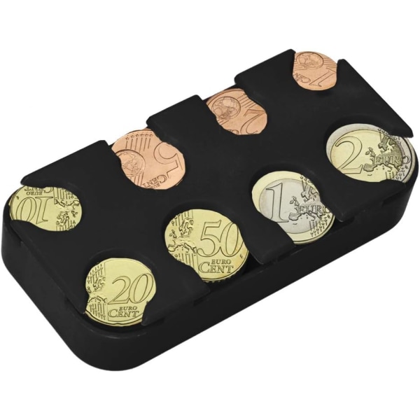 Coin Organizer - Euro Opbevaringsboks med 8 rum - til ,ZQKLA