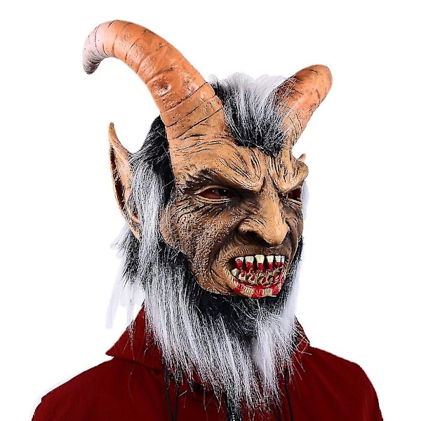 Halloween Cosplay Djevelmaske Karneval Fest Monster Kostyme Rekvisita Jul Skrekk Demon Krampus Maske