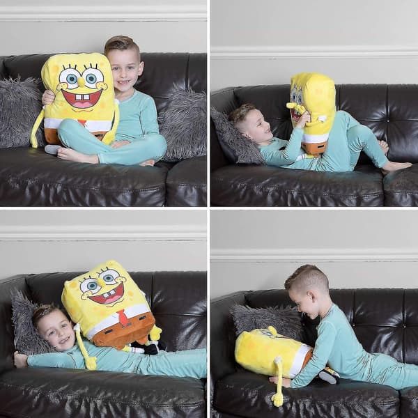 Spongebob Kids Bedding Super Soft Plush Cuddle Pillow Buddy, One Size（50cm）