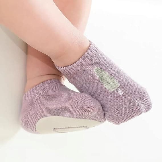 5 Par Baby-Strømper med Antislip - Usynlige Bomuldsstrømper med Dyremotiv