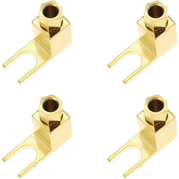 4X Forgyldt Messing Banan til Stik Adapter Højttalerkabel Co,ZQKLA