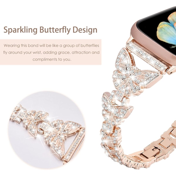 Bling-rannekkeet yhteensopivat Apple Watch -rannekkeen 45/44 mm kanssa, ylellinen, ZQKLA