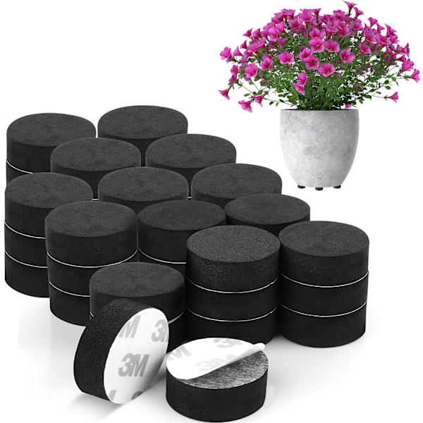 Usynlige Blomsterpottefødder (Pakke med 48) - Sorte Gummi fødder f,ZQKLA