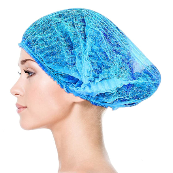 Engångs Bouffant-Hattar 100 st, 21 tum Hårnät, Elastisk, ZQKLA
