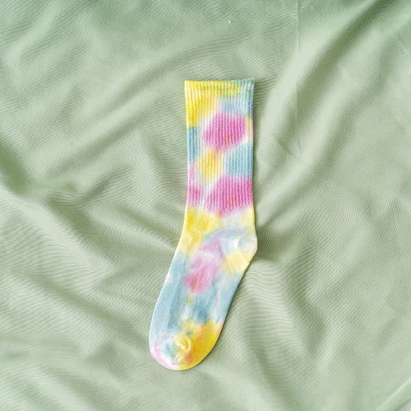 Farverige Tie-Dye Bløde Crew Sokker med Polstring - Casual So,ZQKLA