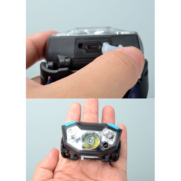LED Hodelykt, 3000Lumen LED Arbeidslys, Bevegelsessensor Hodelykt, ZQKLA
