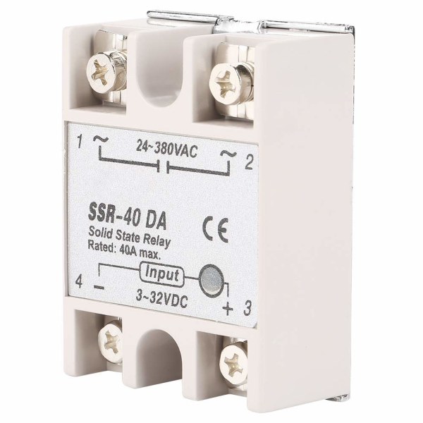 Enfaseret DC-AC Solid State Relay SSR-40DA 40A Indgangsspænding, ZQKLA