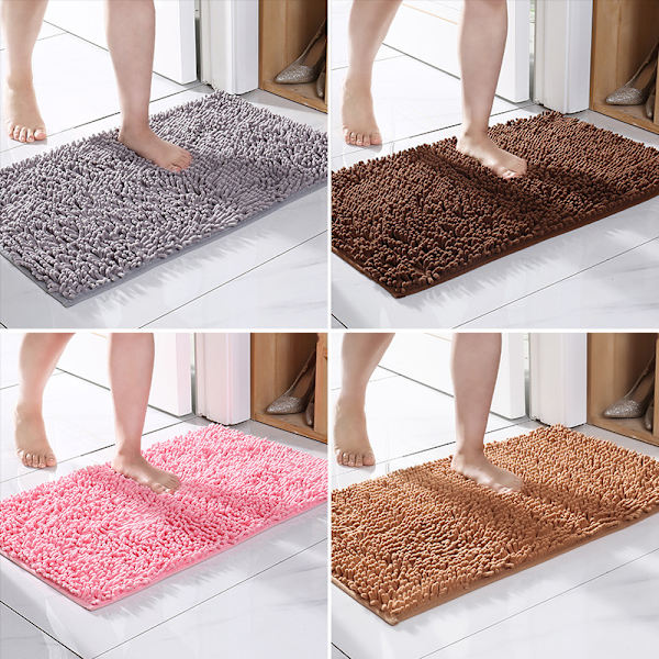 (silvergrå) 40*60cm extra mjuk plysch badmatta dusch badrum R,ZQKLA
