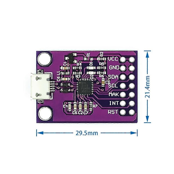 CP2112 Modul CCS811 Debug Board USB til SMBus/I2C Kommunikationsmodul USB til I2C Kommunikationsmodul Hurtig