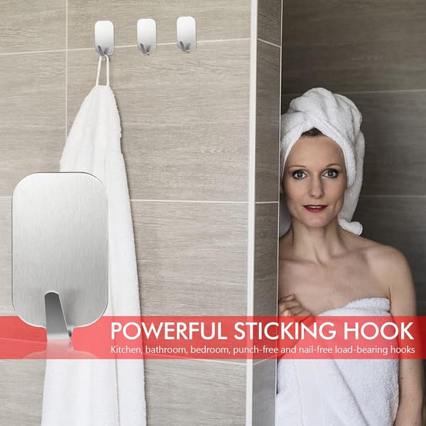 Dewenwils 16 stk. Selvklæbende Kroge i Rustfrit Stål, Dør
