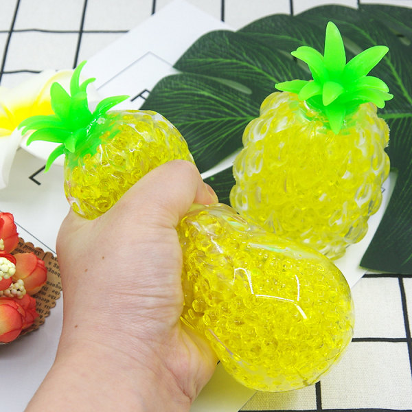 Ananas Stressbollar Squishy Vattenpärlor Boll Sensorisk Fidget, ZQKLA