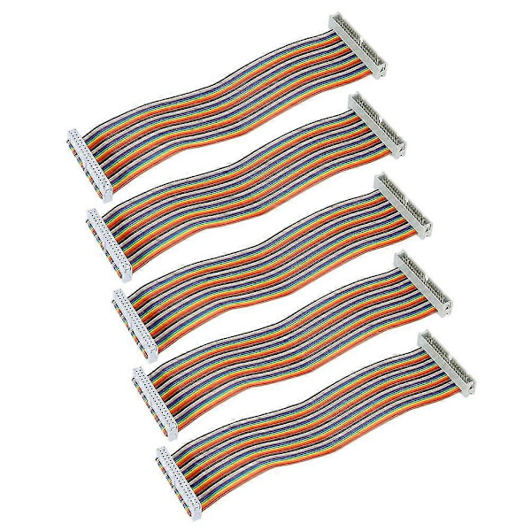 GPIO-bandkabeltillägg - 5-pack 20cm hane till hona 40-stift, kompatibel med Raspberry Pi
