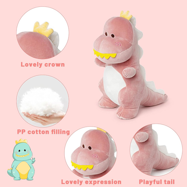 Dinosaurie Gosedjur, 30CM, Rosa Söt Dinosaurie Plysch Dinosa, ZQKLA