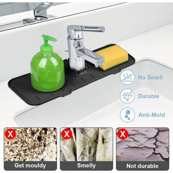 Dryppebrett for Kranhåndtak, Silikonmatte for Vask, Tørkematte, ZQKLA