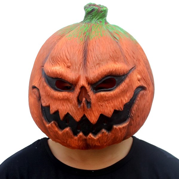 Deluxe Halloween Kostume Rekvisit Latex Græskarhoved M