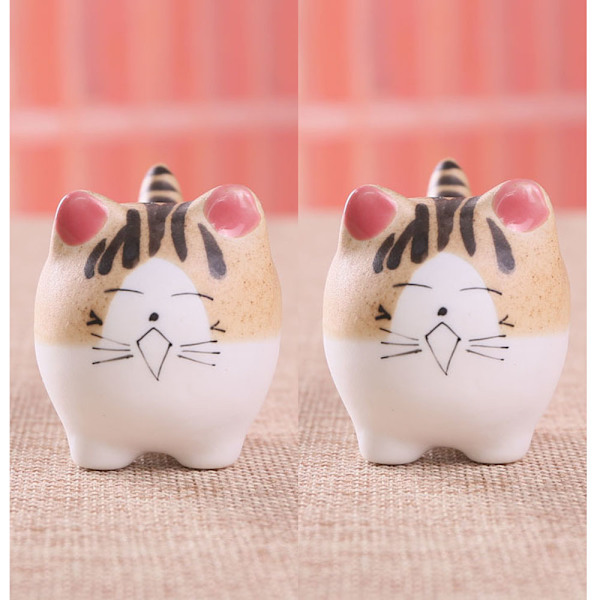 2 stk Katt Sukkulent potter Planter, med dreneringshull, Blomsterpotte, H