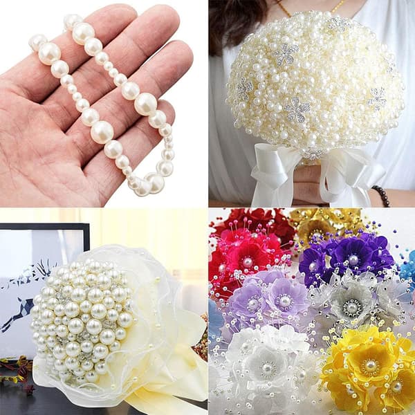 Runda Satinpärlor, Pärlemorpärla, Glasfröpärlor, 3/4/5/