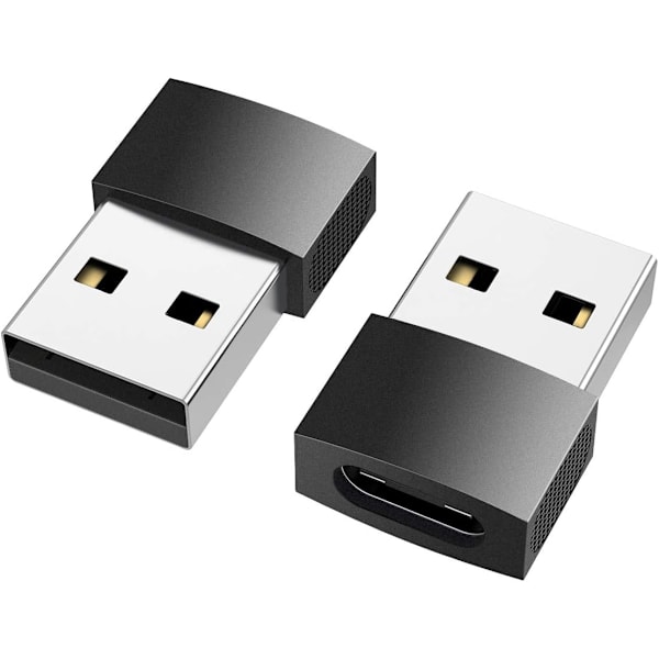 USB C til USB Adapter (2-pak), USB-C Hun til USB Han Adapter, ZQKLA