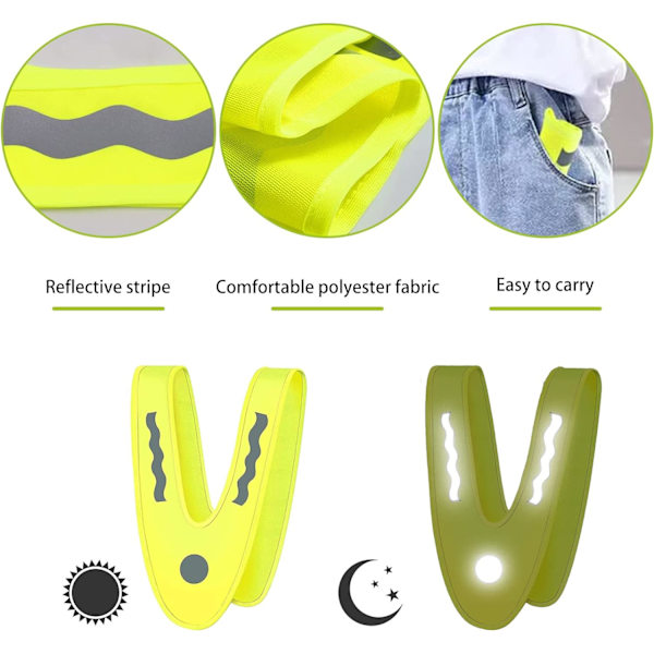 2 stycken hög synlighet reflexväst säkerhetsväst reflekterande löpning