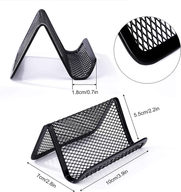 Metal Mesh Visitkort Holder Visitkort Display Stativ, ZQKLA