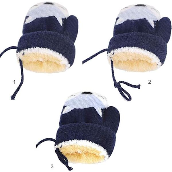 Baby Pojkar Flickor Vinter Stickade Vantar Varma Fleecefodrade Handskar, ZQKLA