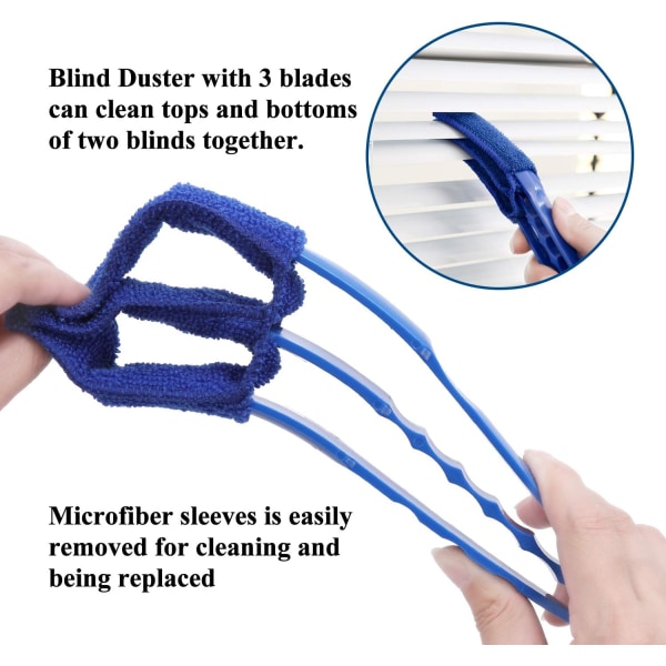 Window Blind Cleaner Duster-børste med 5 mikrofibermuffer ,ZQKLA