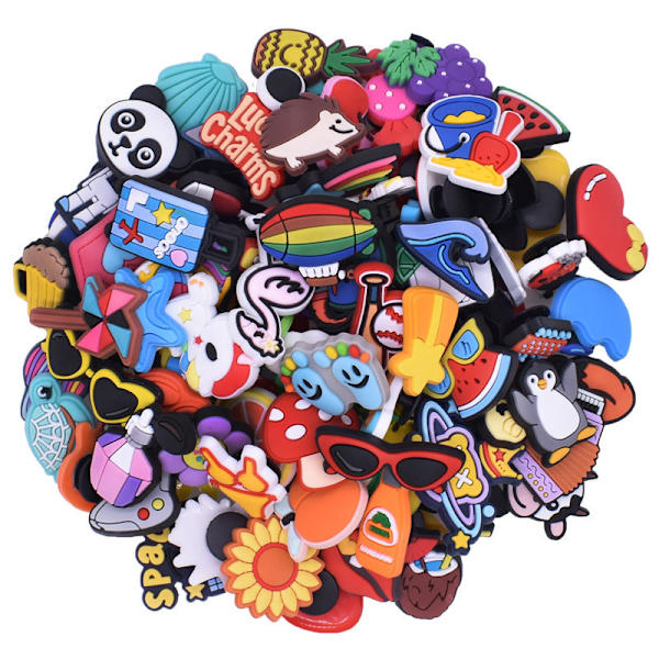 100 stk. Forskellige Unisex-Voksenformede Skocharms til Clog Br, ZQKLA
