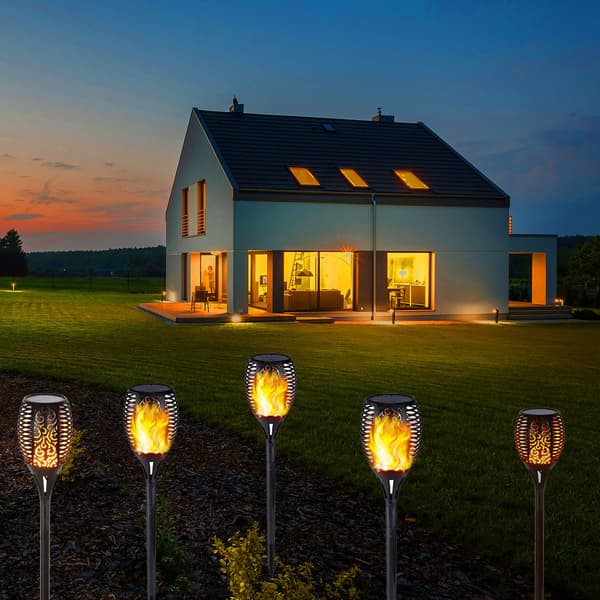 Udendørs Solcellelamper - 6 Stk. 12 LED Solcellelamper med Rea, ZQKLA