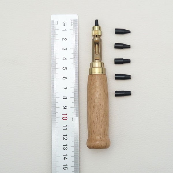Hand Punch Kit med 6 Spetsar för Läder, Papper, Bok, Hantverk -,ZQKLA