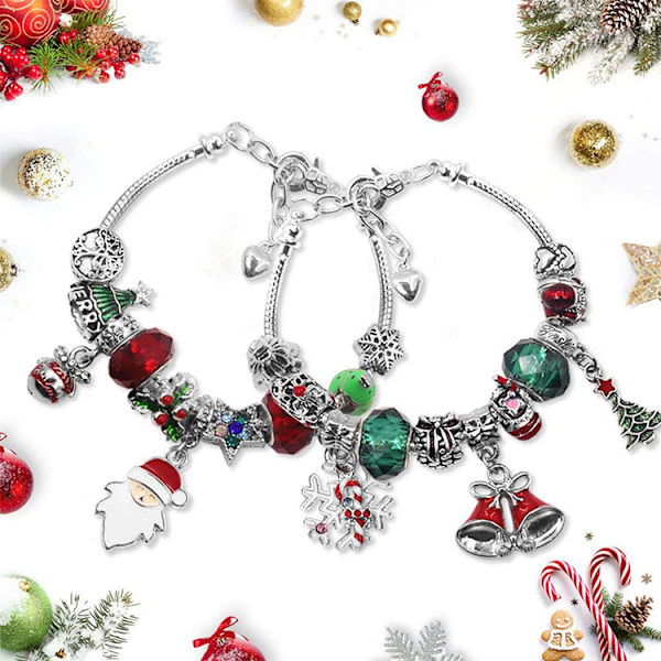 Julekalender Adventskalender DIY Charm Armbåndsfremstilling, ZQKLA