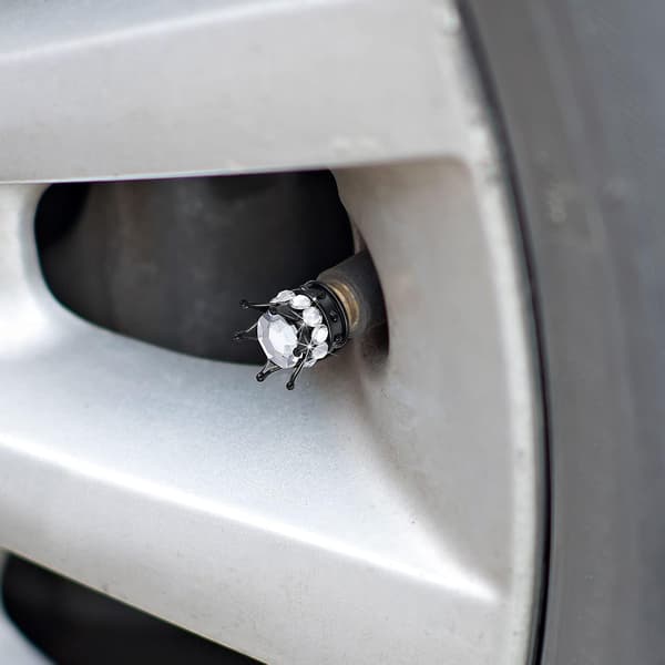 8 Stykker Krone Dekkventilhetter Bling Håndlagde Krystall R,ZQKLA