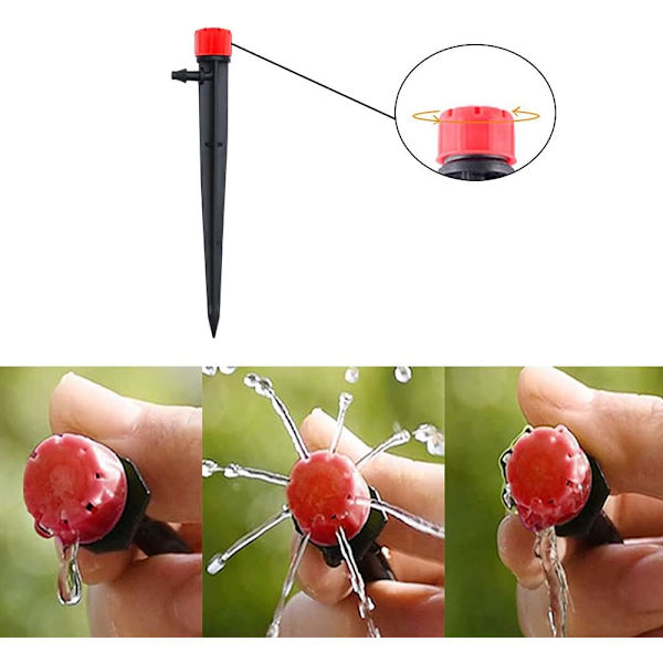 20 stycken bevattningsdroppar, justerbara droppar, 360° justerbara