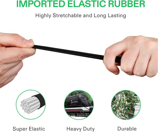 2-pack 3x3FT Elastiskt Trädgårdsstöd med Krokar för Växthus, ZQKLA