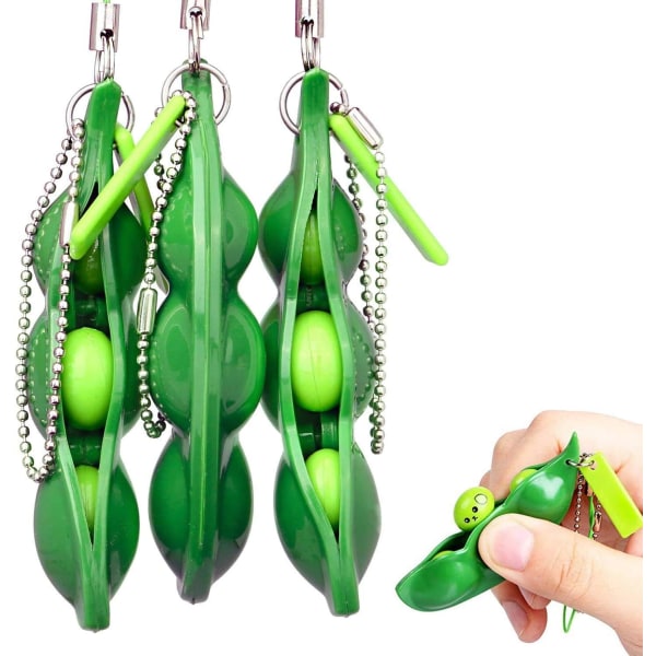 Fidgetleksaker, 3 st Pea Bean Nyckelringsleksak Tryckutkastad Fu,ZQKLA