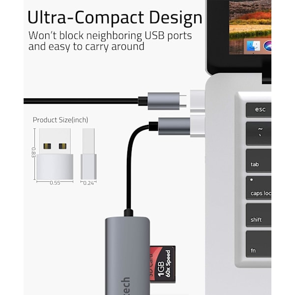 USB A til USB C-adapter Sølv, ZQKLA