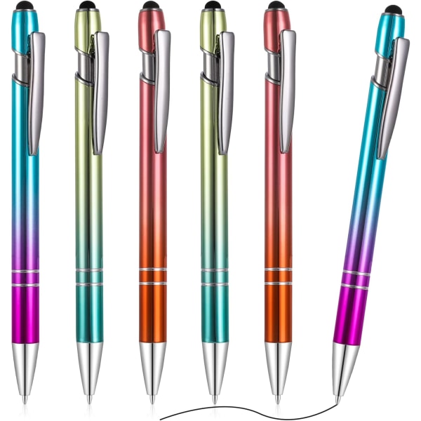 Infällbar kulspetspenna med pennspets, 6 st 1,0 mm metallkula