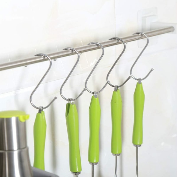 20-pack S-krokar i rostfritt stål, S-formade krokar
