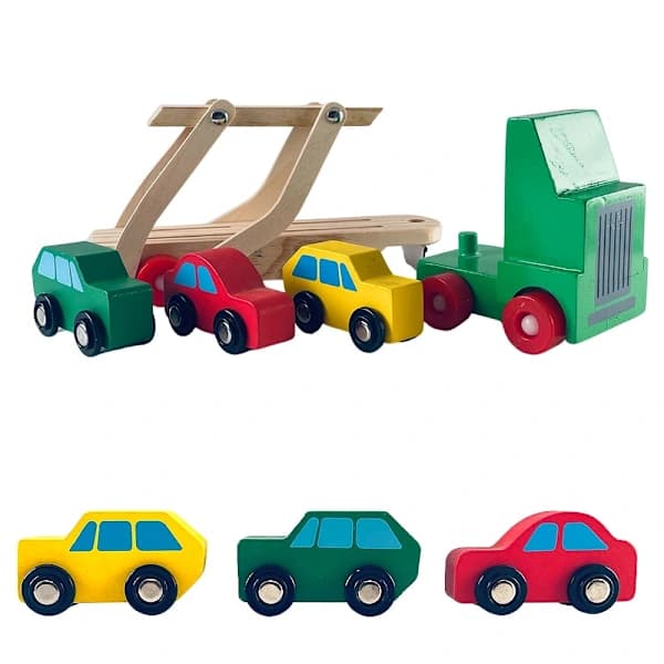 Biltransport i træ med 3 biler, su